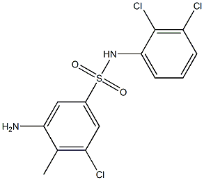 3-amino-5-chloro-N-(2,3-dichlorophenyl)-4-methylbenzene-1-sulfonamide Struktur