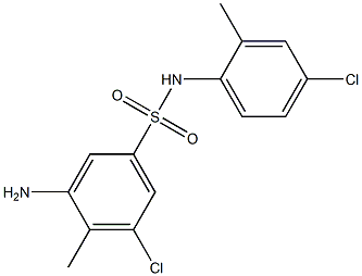 3-amino-5-chloro-N-(4-chloro-2-methylphenyl)-4-methylbenzene-1-sulfonamide Struktur