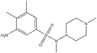 3-amino-N,4,5-trimethyl-N-(1-methylpiperidin-4-yl)benzene-1-sulfonamide Struktur