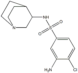 3-amino-N-{1-azabicyclo[2.2.2]octan-3-yl}-4-chlorobenzene-1-sulfonamide Struktur