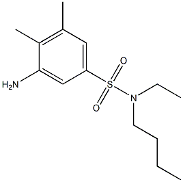 3-amino-N-butyl-N-ethyl-4,5-dimethylbenzene-1-sulfonamide Struktur