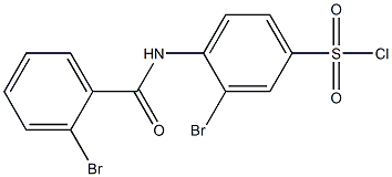 3-bromo-4-[(2-bromobenzene)amido]benzene-1-sulfonyl chloride Struktur