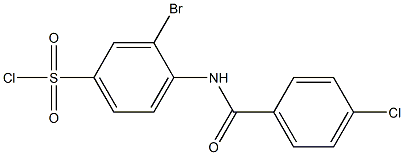 3-bromo-4-[(4-chlorobenzene)amido]benzene-1-sulfonyl chloride Struktur