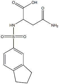 3-carbamoyl-2-(2,3-dihydro-1H-indene-5-sulfonamido)propanoic acid Struktur