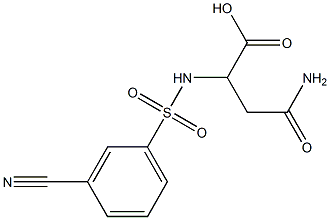 3-carbamoyl-2-[(3-cyanobenzene)sulfonamido]propanoic acid Struktur