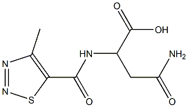 3-carbamoyl-2-[(4-methyl-1,2,3-thiadiazol-5-yl)formamido]propanoic acid Struktur