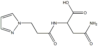 3-carbamoyl-2-[3-(1H-pyrazol-1-yl)propanamido]propanoic acid Struktur