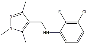 3-chloro-2-fluoro-N-[(1,3,5-trimethyl-1H-pyrazol-4-yl)methyl]aniline Struktur