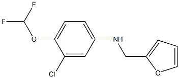 3-chloro-4-(difluoromethoxy)-N-(furan-2-ylmethyl)aniline Struktur