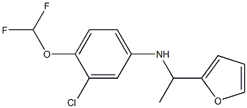 3-chloro-4-(difluoromethoxy)-N-[1-(furan-2-yl)ethyl]aniline Struktur