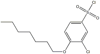 3-chloro-4-(heptyloxy)benzene-1-sulfonyl chloride Struktur