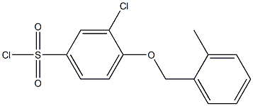 3-chloro-4-[(2-methylphenyl)methoxy]benzene-1-sulfonyl chloride Struktur