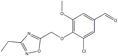 3-chloro-4-[(3-ethyl-1,2,4-oxadiazol-5-yl)methoxy]-5-methoxybenzaldehyde Struktur