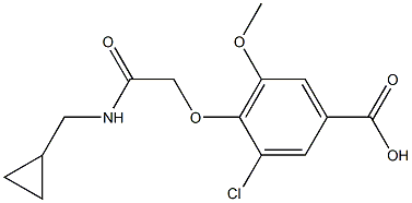 3-chloro-4-{[(cyclopropylmethyl)carbamoyl]methoxy}-5-methoxybenzoic acid Struktur