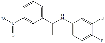 3-chloro-4-fluoro-N-[1-(3-nitrophenyl)ethyl]aniline Struktur