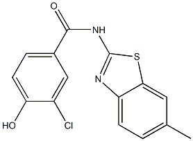 3-chloro-4-hydroxy-N-(6-methyl-1,3-benzothiazol-2-yl)benzamide Struktur