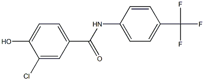 3-chloro-4-hydroxy-N-[4-(trifluoromethyl)phenyl]benzamide Struktur