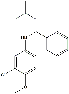 3-chloro-4-methoxy-N-(3-methyl-1-phenylbutyl)aniline Struktur