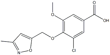 3-chloro-5-methoxy-4-[(3-methyl-1,2-oxazol-5-yl)methoxy]benzoic acid Struktur