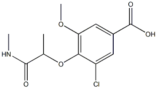 3-chloro-5-methoxy-4-[1-(methylcarbamoyl)ethoxy]benzoic acid Struktur