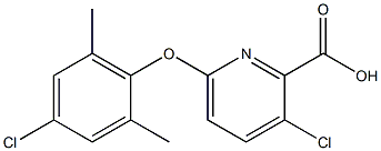 3-chloro-6-(4-chloro-2,6-dimethylphenoxy)pyridine-2-carboxylic acid Struktur