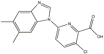 3-chloro-6-(5,6-dimethyl-1H-1,3-benzodiazol-1-yl)pyridine-2-carboxylic acid Struktur