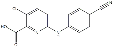 3-chloro-6-[(4-cyanophenyl)amino]pyridine-2-carboxylic acid Struktur