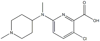 3-chloro-6-[methyl(1-methylpiperidin-4-yl)amino]pyridine-2-carboxylic acid Struktur