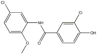 3-chloro-N-(5-chloro-2-methoxyphenyl)-4-hydroxybenzamide Struktur