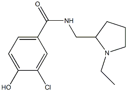 3-chloro-N-[(1-ethylpyrrolidin-2-yl)methyl]-4-hydroxybenzamide Struktur