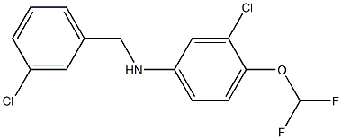 3-chloro-N-[(3-chlorophenyl)methyl]-4-(difluoromethoxy)aniline Struktur