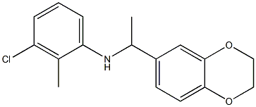 3-chloro-N-[1-(2,3-dihydro-1,4-benzodioxin-6-yl)ethyl]-2-methylaniline Struktur