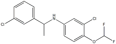 3-chloro-N-[1-(3-chlorophenyl)ethyl]-4-(difluoromethoxy)aniline Struktur