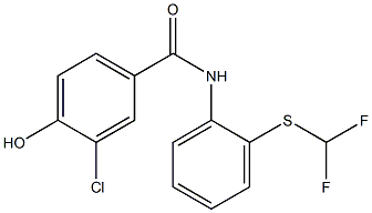 3-chloro-N-{2-[(difluoromethyl)sulfanyl]phenyl}-4-hydroxybenzamide Struktur