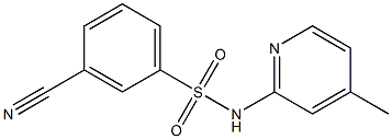 3-cyano-N-(4-methylpyridin-2-yl)benzene-1-sulfonamide Struktur