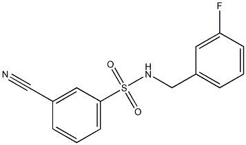 3-cyano-N-[(3-fluorophenyl)methyl]benzene-1-sulfonamide Struktur