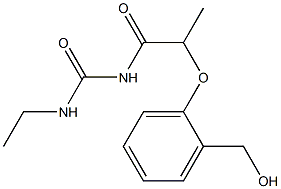 3-ethyl-1-{2-[2-(hydroxymethyl)phenoxy]propanoyl}urea Struktur