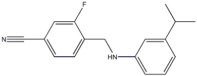 3-fluoro-4-({[3-(propan-2-yl)phenyl]amino}methyl)benzonitrile Struktur