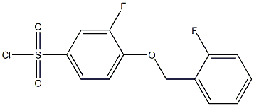 3-fluoro-4-[(2-fluorophenyl)methoxy]benzene-1-sulfonyl chloride Struktur