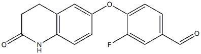 3-fluoro-4-[(2-oxo-1,2,3,4-tetrahydroquinolin-6-yl)oxy]benzaldehyde Struktur