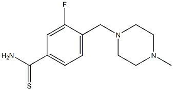 3-fluoro-4-[(4-methylpiperazin-1-yl)methyl]benzenecarbothioamide Struktur