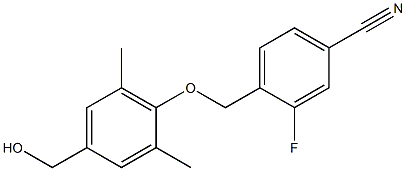 3-fluoro-4-[4-(hydroxymethyl)-2,6-dimethylphenoxymethyl]benzonitrile Struktur