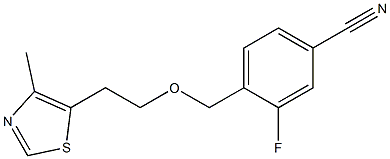 3-fluoro-4-{[2-(4-methyl-1,3-thiazol-5-yl)ethoxy]methyl}benzonitrile Struktur