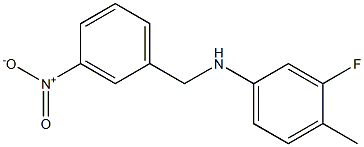 3-fluoro-4-methyl-N-[(3-nitrophenyl)methyl]aniline Struktur