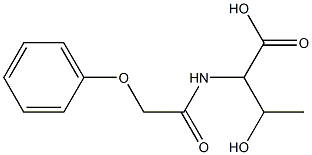 3-hydroxy-2-(2-phenoxyacetamido)butanoic acid Struktur