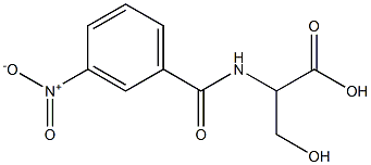 3-hydroxy-2-[(3-nitrobenzoyl)amino]propanoic acid Struktur