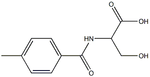 3-hydroxy-2-[(4-methylbenzoyl)amino]propanoic acid Struktur