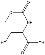 3-hydroxy-2-[(methoxycarbonyl)amino]propanoic acid Struktur