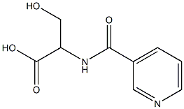 3-hydroxy-2-[(pyridin-3-ylcarbonyl)amino]propanoic acid Struktur