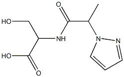 3-hydroxy-2-[2-(1H-pyrazol-1-yl)propanamido]propanoic acid Struktur